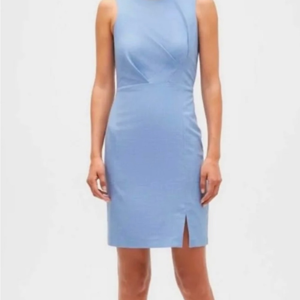 Banana Republic sheath dress in tiny light blue/white print-NWT